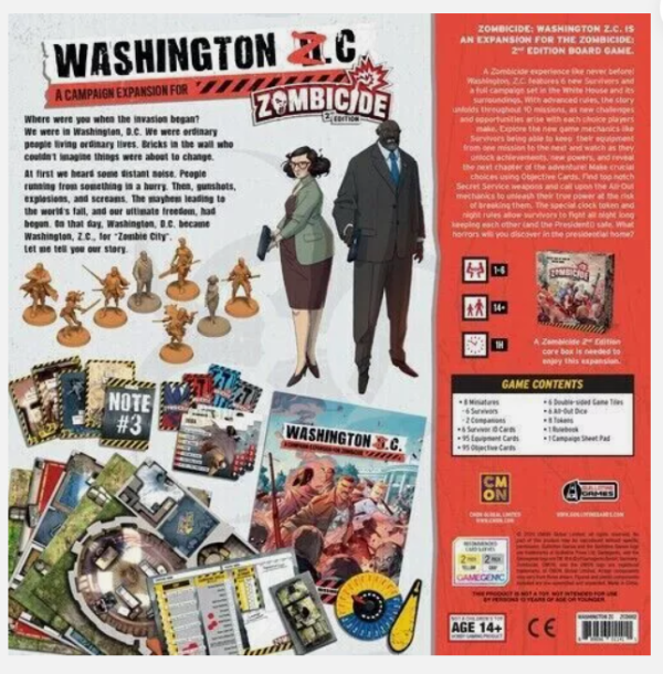 Washington Z.C. A Campaign Expansion For Zombicide 2nd Ed New Free Shipping - Image 2