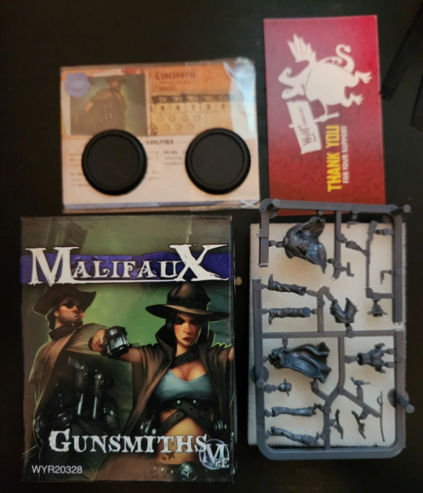 MALIFAUX GUNSMITHS WYR20328 M2E WYRD MINIATURES PLASTIC MINIATURE COWBOY MODEL