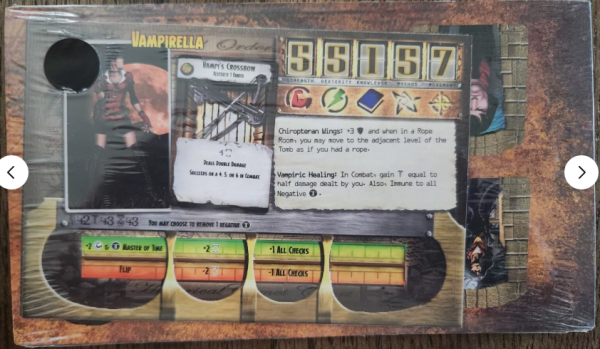 Secrets of the Lost Tomb Board Game Promo NIS Vampirella  and Adam Van Helsing