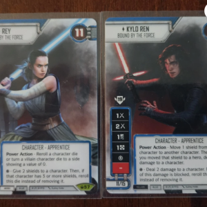 Star Wars Destiny Kylo Ren #2 & Rey #57 Acrylic Spot gloss top 16 Promo Card