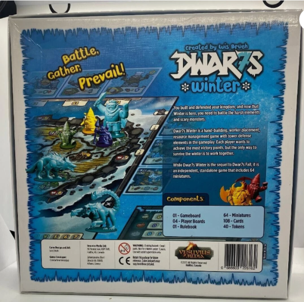 Dwar7s Winter Vesuvius Media Board Game Free Shipping