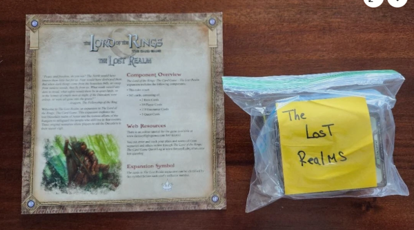 LoTR LCG The Lost Realm Lord of The Rings Cards w/ Instructions