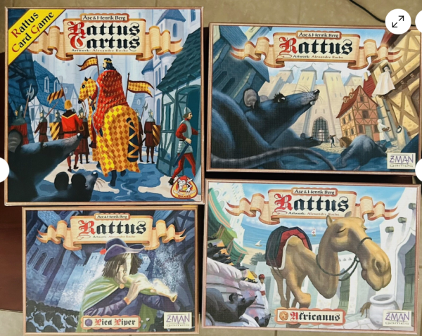 Lot of 4 Games And Expansions Rattus,  Rattus Cartus, Africanus, Pied Piper