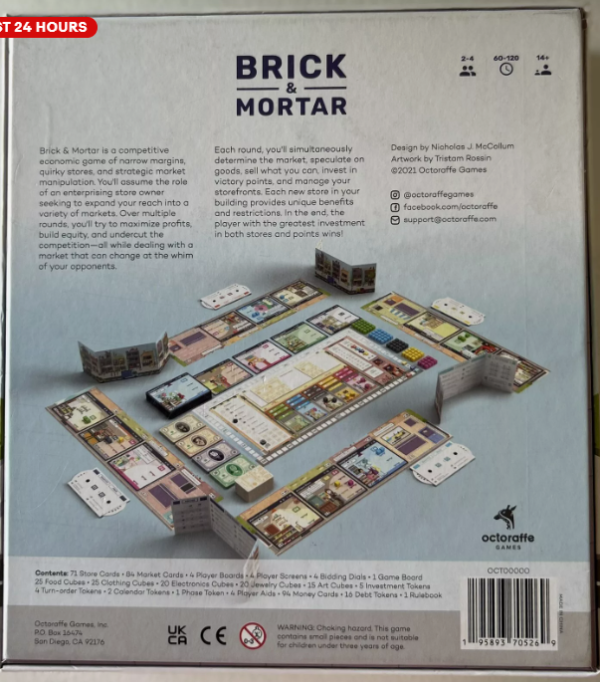 Brick & Mortar Octoraffe Games Board Game Complete NM Complete Free Shipping - Image 2