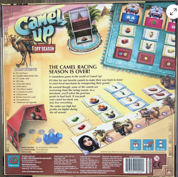 CAMEL UP OFF SEASON Board Game Unpunched