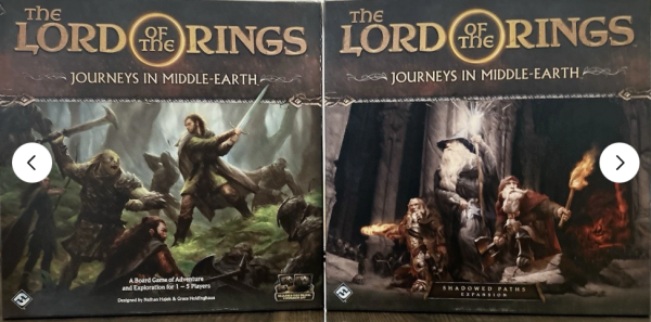 Lord of The Rings Journeys in Middle- Earth Board & Shadow Paths Expansion